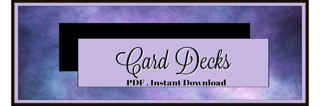 card decks, PDF, instant download