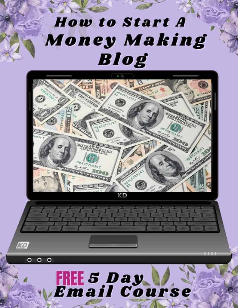 how to start a money a making blog - free 5 day email course