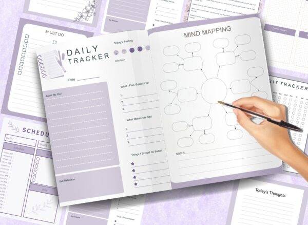 self reflection planner and journal interior pages