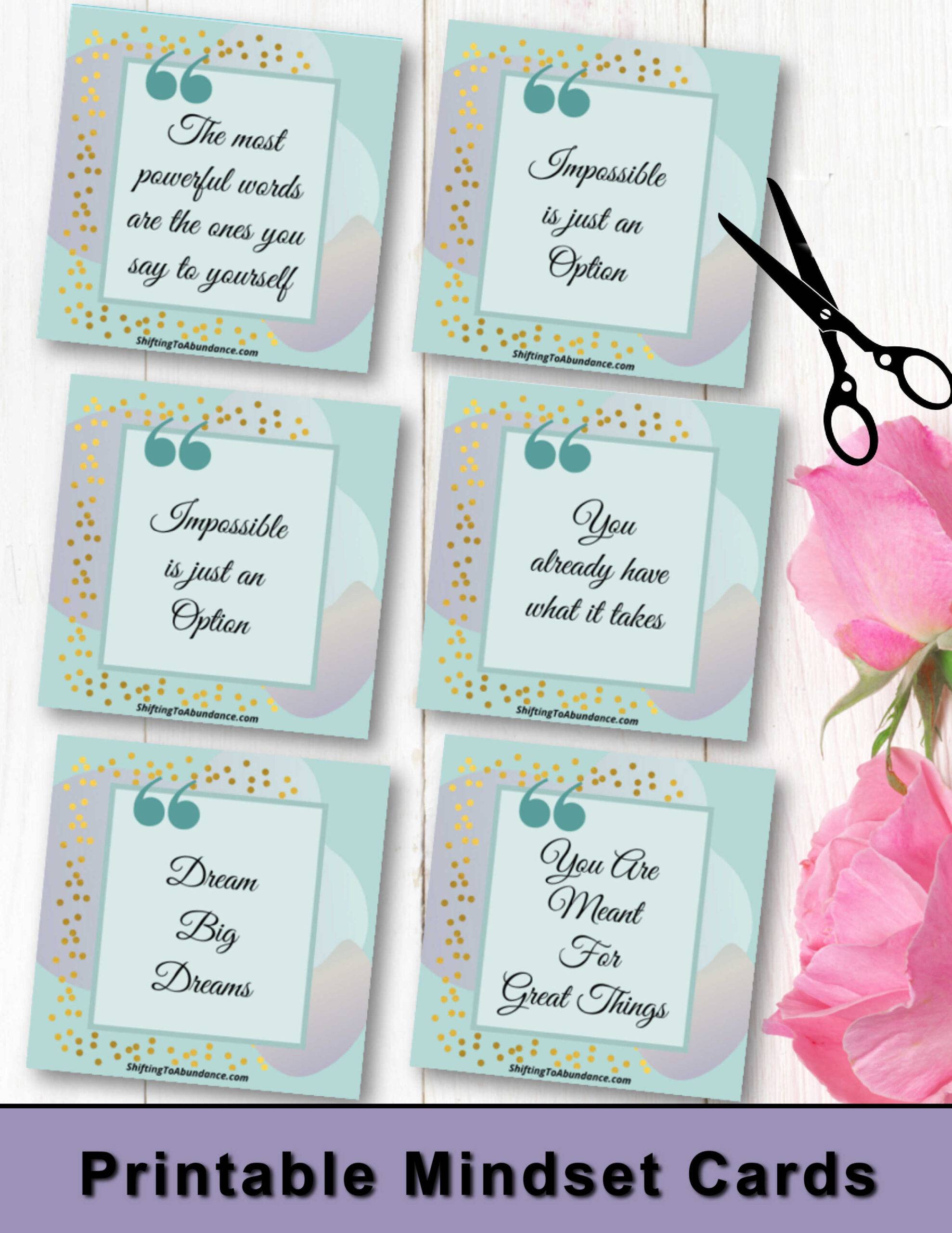 printable mindset cards
