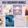Self Discovery Bundle digital product mockup featuring self-love journals, guided workbooks, positive mindset planners, manifestation and mindfulness resources, devotional self-care journals, and feminine floral printable covers in soft lavender and pastel tones. Bundle digital product mockup featuring self-love journals, guided workbooks, positive mindset planners, manifestation and mindfulness resources, devotional self-care journals, and feminine floral printable covers in soft lavender and pastel tones.